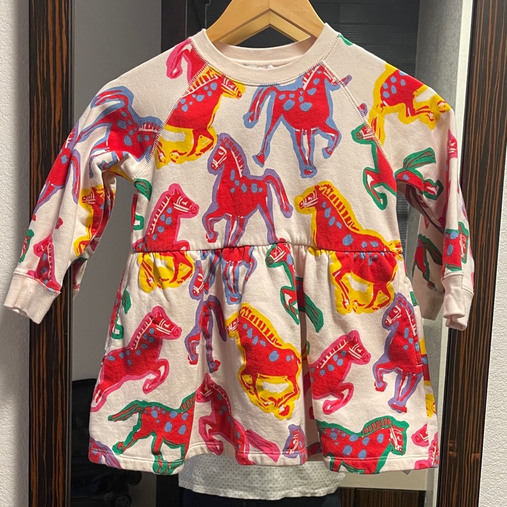 Stella McCartney Kids Colorful Horse Print  Dress Sz 6 years